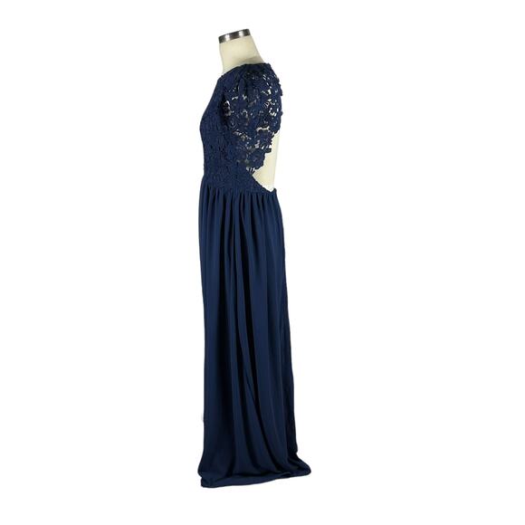 LULUS The Greatest Navy Blue Lace Floor Length Maxi Dress Women's Size Medium - Picture 2 of 8